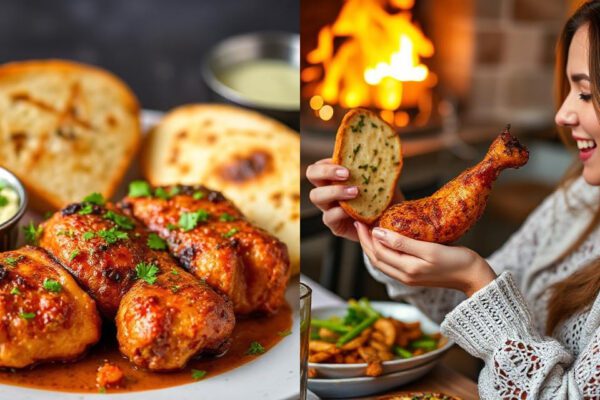 Tandoori Chicken with Rich, Savory Garlic Bread