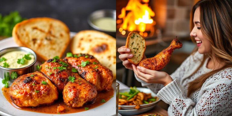 Tandoori Chicken with Rich, Savory Garlic Bread