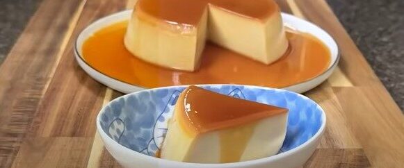 Caramel sauce with silky Japanese Pudding